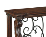 Benzara Wooden Sofa Table with 1 Bottom Shelf and Cabriole Legs, Dark Brown BM210969 Brown Solid Wood, Veneer, Metal and Engineered Wood BM210969