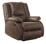 Wooden Zero Wall Recliner with Pillow Top Arms and Tufted Back, Brown