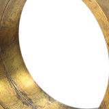 Benzara Rustic Style Wall Mirror with Round Tray Shape Frame, Gold and Silver BM211055 Gold, Silver Solid wood, Mirror BM211055