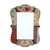 Scalloped Design Mirror Wall Decor with Handcrafted Pattern, Multicolor