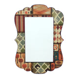 Contemporary Mirror Wall Decor with Scalloped Design Frame, Multicolor