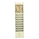 Antique Rustic Style Clock Design Wall Organizer with 6 Slots, White
