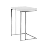 Benzara Textured Wooden Top End Table with Metal Base,Set of 3,White and Silver BM211155 White and Silver Solid Wood and Metal BM211155