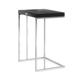 Benzara Textured Wooden Top End Table with Metal Base,Set of 3,Black and Silver BM211156 Black and Silver Solid Wood and Metal BM211156