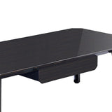 Benzara Contemporary Wooden Coffee Table with 1 Drawer and Metal Accents, Black BM211170 Black Solid Wood BM211170