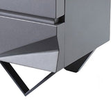 Benzara Wooden Nightstand with 2 Drawers and V Shaped Metal Legs, Gray BM211177 Gray Solid Wood and Metal BM211177