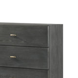 Benzara 5 Drawer Wooden Chest with Metal Hairpin Legs, Gray and Gold BM211188 Gray and Gold Solid Wood, Veneer and Metal BM211188