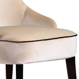 Benzara Fabric Upholstered Dining Chair with Diamond Pattern Back, Cream BM211211 Cream Solid Wood and Fabric BM211211