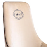 Benzara Fabric Upholstered Dining Chair with Diamond Pattern Back, Cream BM211211 Cream Solid Wood and Fabric BM211211