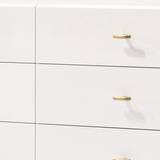 Benzara 6 Drawer Wooden Dresser with Metal Hairpin Legs, White and Gold BM211214 White and Gold Solid Wood and Metal BM211214