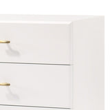 Benzara 6 Drawer Wooden Dresser with Metal Hairpin Legs, White and Gold BM211214 White and Gold Solid Wood and Metal BM211214