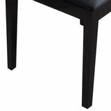 Benzara Transitional Fabric Upholstered Dining Chair with Textured Back, Black - Set of 2 BM211224 Black Solid wood, Fabric BM211224