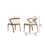 Benzara Leatherette Dining Chair with Long Tilted Back, Set of 2, Brown and Gray BM211237 Gray,  Brown Solid wood, Leatherette BM211237