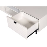 Benzara 2 Storage Drawer Transitional Style TV Stand with Metal Legs, White BM211265 White Solid wood, Metal BM211265