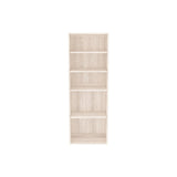 Benzara Transitional Wooden Bookcase with 5 Shelves, Washed White BM213284 White Engineered Wood BM213284