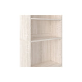Benzara Transitional Wooden Bookcase with 5 Shelves, Washed White BM213284 White Engineered Wood BM213284