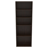 Benzara Transitional Wooden Bookcase with 5 Shelves, Espresso Brown BM213285 Brown Engineered Wood BM213285