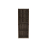 Benzara Transitional Wooden Bookcase with 5 Shelves, Brown BM213286 Brown Engineered Wood BM213286