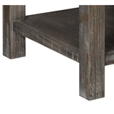 Benzara 1 Drawer Rustic Wooden End Table with Open Bottom Shelf, Brown BM213317 Brown Veneer, Solid Wood, Engineered Wood BM213317