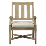 Benzara Wooden Armchair with Slatted Back and Fabric Seat, Set of 2, Beige BM213319 Beige Solid Wood, Fabric BM213319