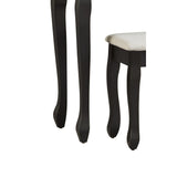Benzara Contemporary Style Wooden Vanity Set with Cabriole Legs, Black BM213322 Black Wood, Mirror, Metal, and Fabric BM213322