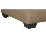 Benzara Square Fabric Upholstered Oversized Accent Ottoman, Light Brown BM213326 Brown Solid Wood and Fabric BM213326