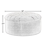 Benzara Round Button Tufted Fabric Upholstered Oversized Accent Ottoman, Gray BM213333 Gray Solid Wood and Fabric BM213333