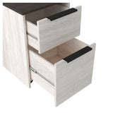 Benzara Two Tone Wooden File Cabinet with 2 File Drawers, Antique White and Gray BM213334 Gray and White Engineered Wood BM213334