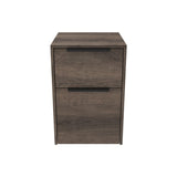 Benzara Two Tone Wooden File Cabinet with 2 File Drawers, Brown BM213335 Brown Engineered Wood BM213335