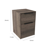 Benzara Two Tone Wooden File Cabinet with 2 File Drawers, Brown BM213335 Brown Engineered Wood BM213335