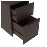 Benzara Two Tone Wooden File Cabinet with 2 File Drawers, Dark Brown BM213336 Brown Engineered Wood BM213336