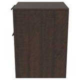 Benzara Two Tone Wooden File Cabinet with 2 File Drawers, Dark Brown BM213336 Brown Engineered Wood BM213336