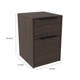 Benzara Two Tone Wooden File Cabinet with 2 File Drawers, Dark Brown BM213336 Brown Engineered Wood BM213336