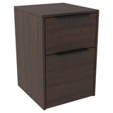 Benzara Two Tone Wooden File Cabinet with 2 File Drawers, Dark Brown BM213336 Brown Engineered Wood BM213336