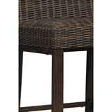 Benzara Handwoven Wicker Frame Aluminum Barstool with Foam Seat, Set of 2, Brown BM213362 Brown Aluminum, Wicker BM213362