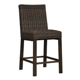 Benzara Handwoven Wicker Frame Aluminum Barstool with Foam Seat, Set of 2, Brown BM213362 Brown Aluminum, Wicker BM213362