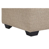 Benzara Square Textured Fabric Upholstered Oversized Accent Ottoman, Beige BM213370 Beige Solid Wood and Fabric BM213370