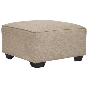 Benzara Square Textured Fabric Upholstered Oversized Accent Ottoman, Beige BM213370 Beige Solid Wood and Fabric BM213370