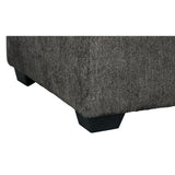 Benzara Square Textured Fabric Upholstered Oversized Accent Ottoman, Dark Gray BM213371 Gray Solid Wood and Fabric BM213371