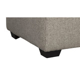 Benzara Square Textured Fabric Upholstered Oversized Accent Ottoman, Light Gray BM213372 Gray Solid Wood and Fabric BM213372