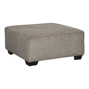 Benzara Square Textured Fabric Upholstered Oversized Accent Ottoman, Light Gray BM213372 Gray Solid Wood and Fabric BM213372