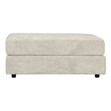 Benzara Rectangular Fabric Upholstered Oversized Accent Ottoman, Light Gray BM213381 Gray Solid Wood and Fabric BM213381