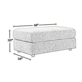 Benzara Rectangular Fabric Upholstered Oversized Accent Ottoman, Light Gray BM213381 Gray Solid Wood and Fabric BM213381