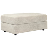 Benzara Rectangular Fabric Upholstered Oversized Accent Ottoman, Light Gray BM213381 Gray Solid Wood and Fabric BM213381