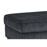 Benzara Square Fabric Upholstered Oversized Accent Ottoman, Charcoal Gray BM213382 Gray Solid Wood and Fabric BM213382