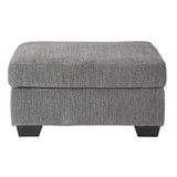 Benzara Square Textured Fabric Upholstered Oversized Accent Ottoman, Gray BM213384 Gray Solid Wood and Fabric BM213384