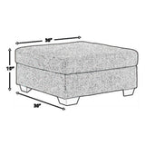 Benzara Square Textured Fabric Upholstered Oversized Accent Ottoman, Gray BM213384 Gray Solid Wood and Fabric BM213384