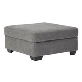 Benzara Square Textured Fabric Upholstered Oversized Accent Ottoman, Gray BM213384 Gray Solid Wood and Fabric BM213384