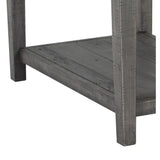 Benzara Farmhouse Style Wooden End Table with 1 Drawer and Open Bottom Shelf, Gray BM213391 Gray Solid Wood BM213391