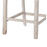 Benzara Armless Wooden Barstool Set with Textured Finish, Brown and White BM213402 Brown and White Wood BM213402